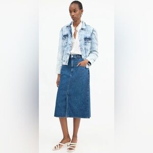 NWOT Isabel Marant Dark Wash Blue Denim Dipoma Skirt